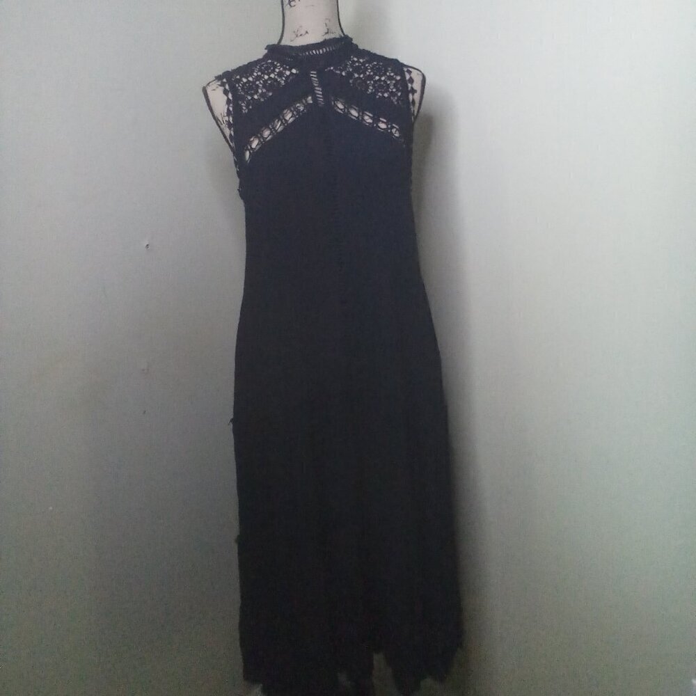 Fate Dress Women S Sleeveless Crochet Ruffle Boho Black